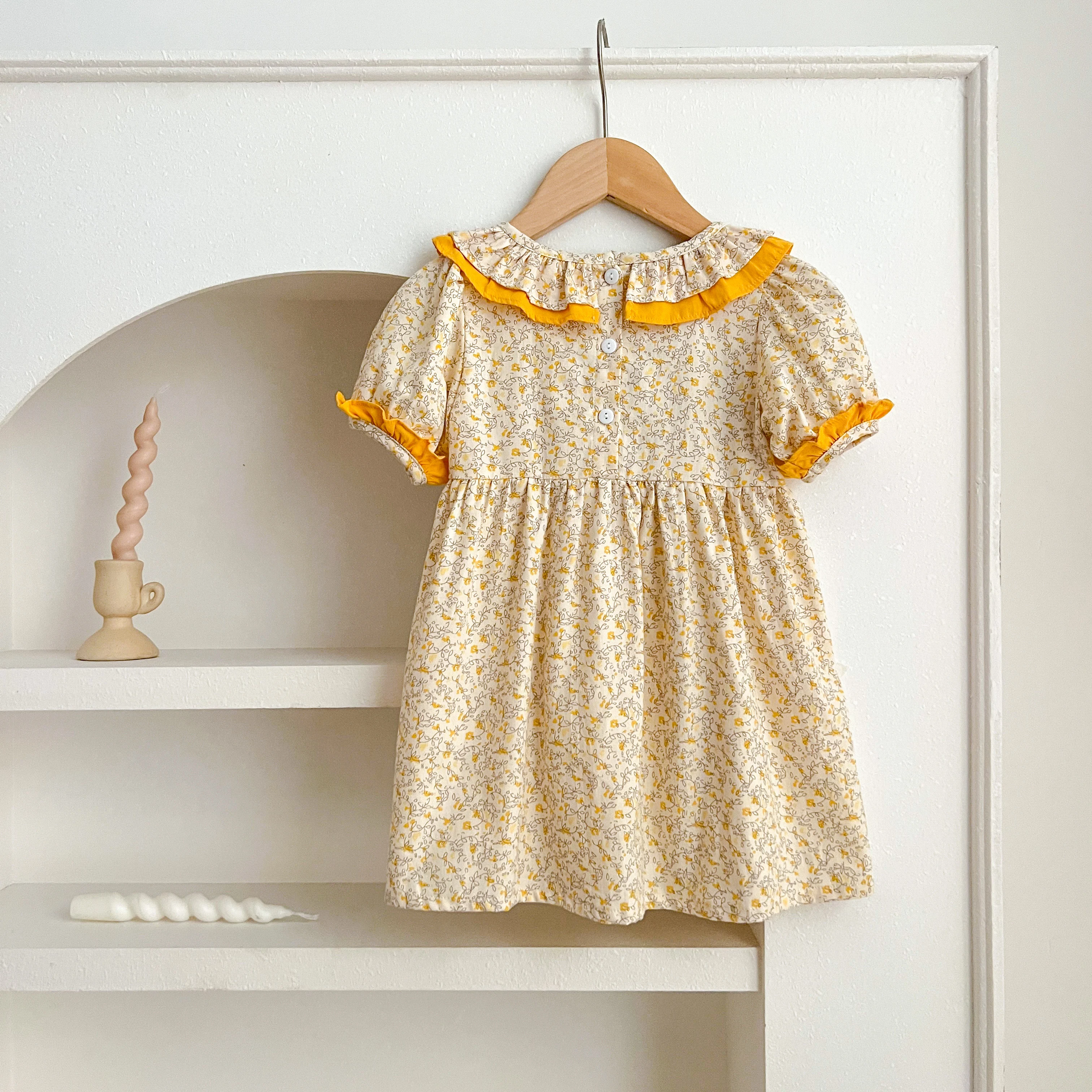 Sommer Baby Kleid Smocking Hand Stickerei Kleidung Kleinkind Mädchen Kleider Baumwolle Kinder Mädchen Puff Ärmel lässig weiches Mädchen Kleid ﻿ – Detail 12