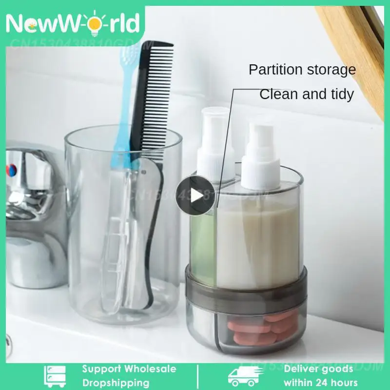 Wash Up Clean Grid Toothbrush Body Wash Multifunction Storage Travel Portable Bottled Household Products Shampoo Health Pill Box