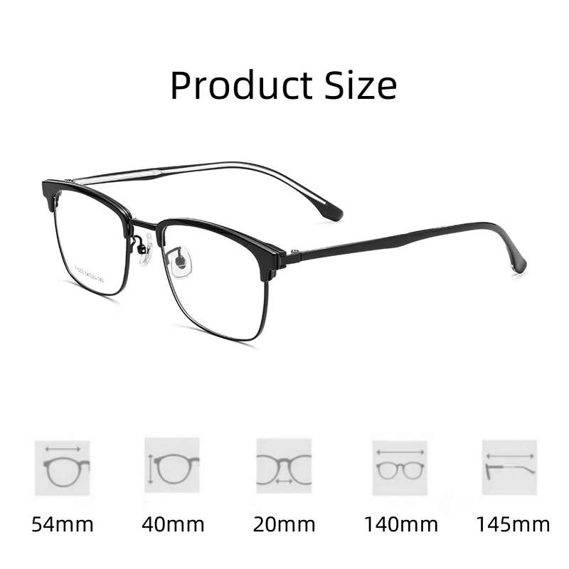 FIRADA Fashion Ultra Light Glasses Retro Comfortable Square Eyewear Plus Size Prescription Eyeglasses Frame For Men Women 71003K
