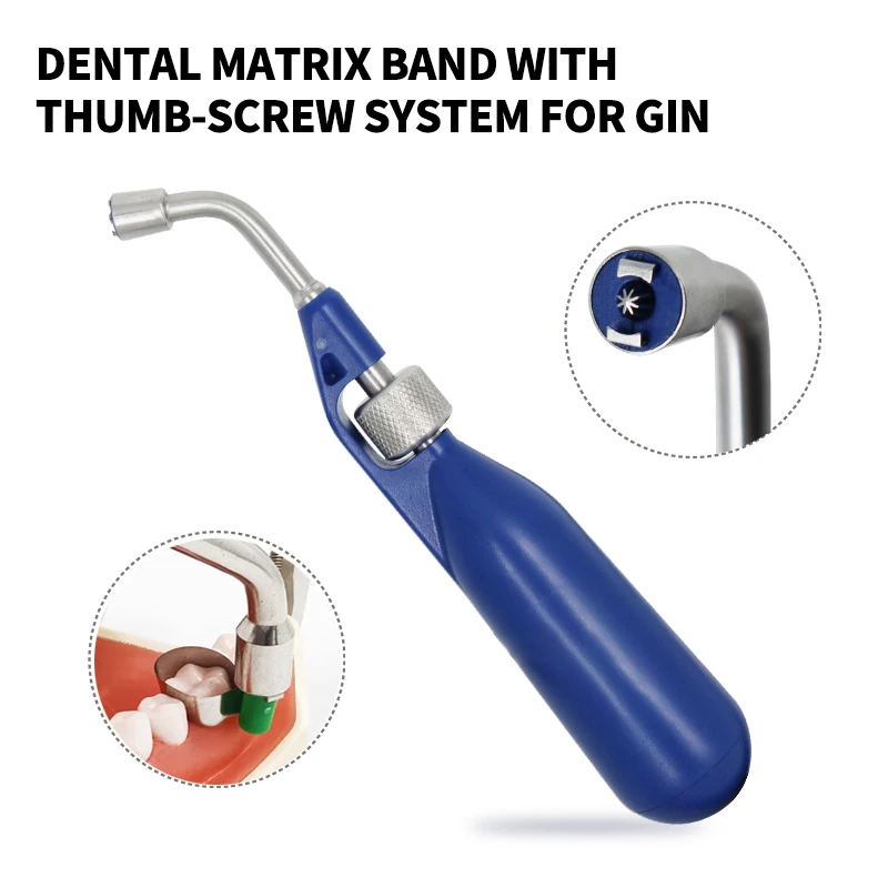 Dental Matrix Bands Matrix System Double-Side Contoured Metal Matrices Refill Universal Matrix Tensioning System
