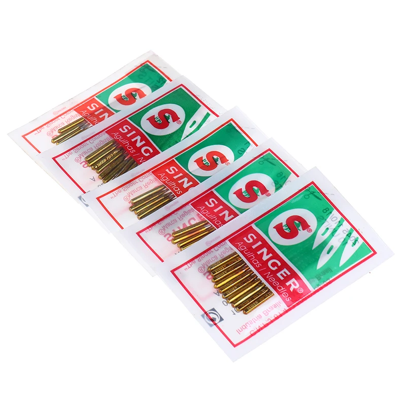 50pcs/5bags Mix Size Singer Needles Sewing Needle Domestic Household Sewing Machine Needles 2022 HAX1 705H 9#,11#,14#,16#,18#