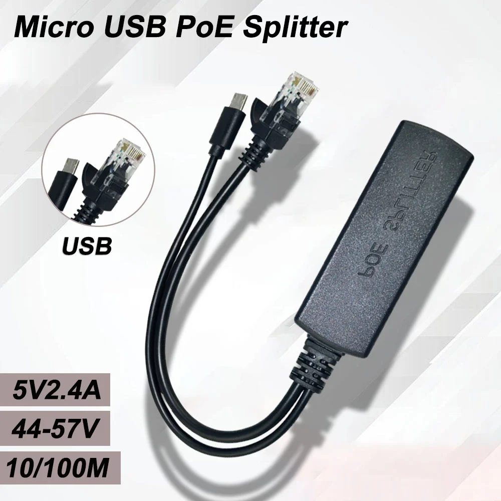 Poe Ethernet cable splitter, power supply, RJ45 connector for HD IP camera, CCTV accessories