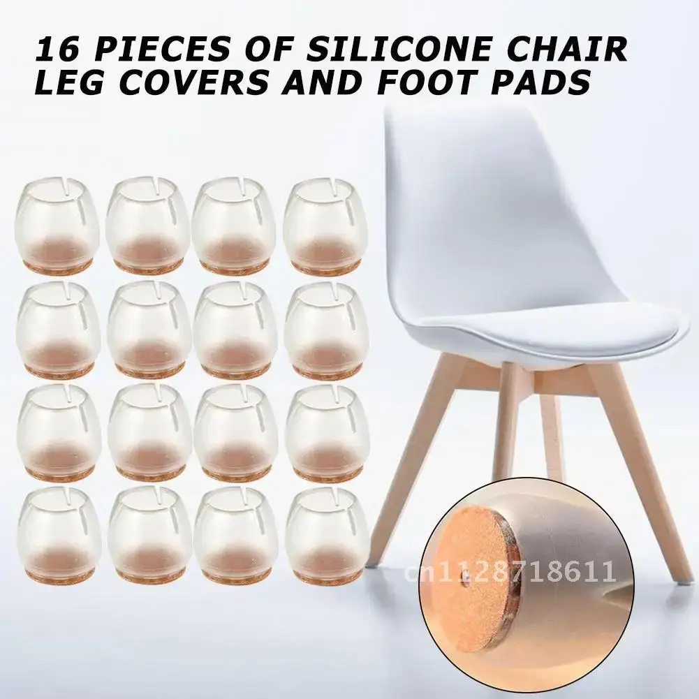 

16pcs Transparent Table Foot Pad 20mm Silica Gel Furniture Footwear Non-Slip Chair Leg Protective Cap Floor Protector