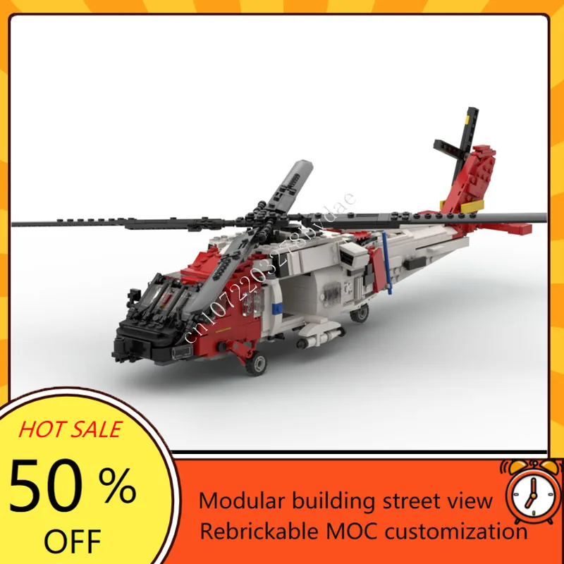 872PCS MOC Building Blocks Military Giant Sikorsky SH-60 JayhawkTransport Aircraft High Difficulty Model Bricks Toys  Gifts