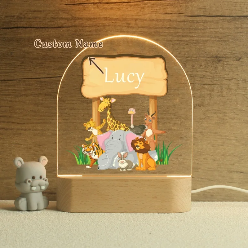 Personalized Floral Butterfly Name Night Light,Birthday Gift for Her, Bedroom Bedside Light, Cute Animal Night Lamp