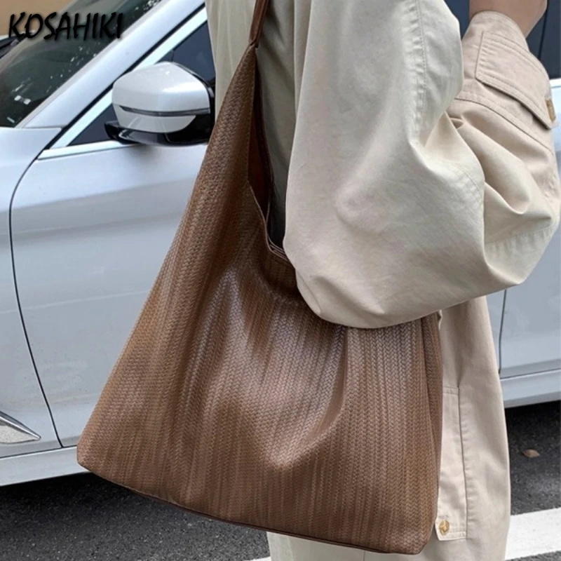

Women Y2k Aesthetic Grunge Shoulder Bag Women All Match Casual Underarm Bag Vintage Office Lady Simple Handbags Fashion Trendy
