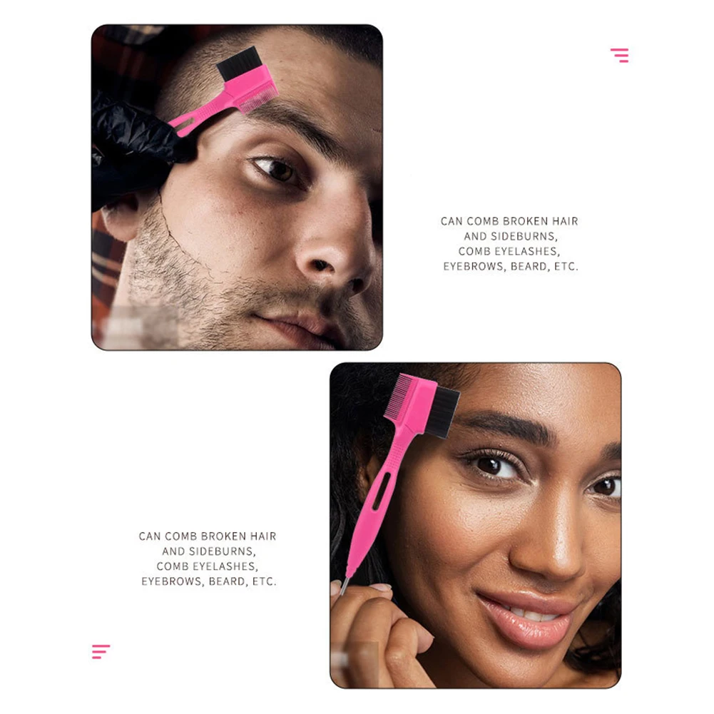 Spazzola per sopracciglia con coda a perno Spazzola per capelli staccabile Spazzola versatile per sopracciglia Definitore pettine Punta ad ago fine Parrucchiere Modellatura Trucco