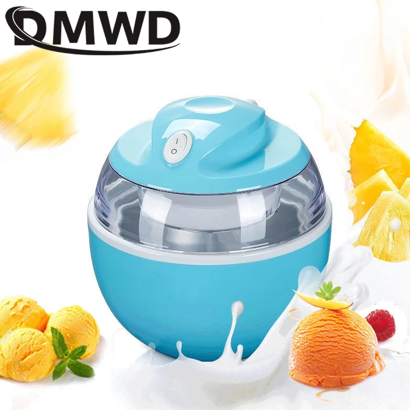 DMWD Household Full Automatic Soft Hard Ice Cream Maker Machine Intelligent Sorbet Fruit Yogurt Ice Maker Dessert Maker 600ml