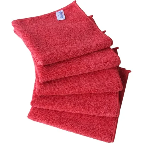 Intermop Microfiber Drying-Cleaning Cloth Thick Textured 40 X40 cm 5 Pcs Red