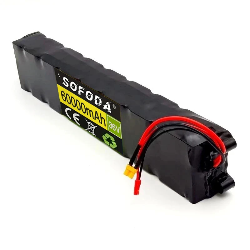 36V 60Ah 18650 Rechargeable lithium Battery pack 10S3P 500W High power for Modified Bikes Scooter Electric Vehicle,With BMS XT30