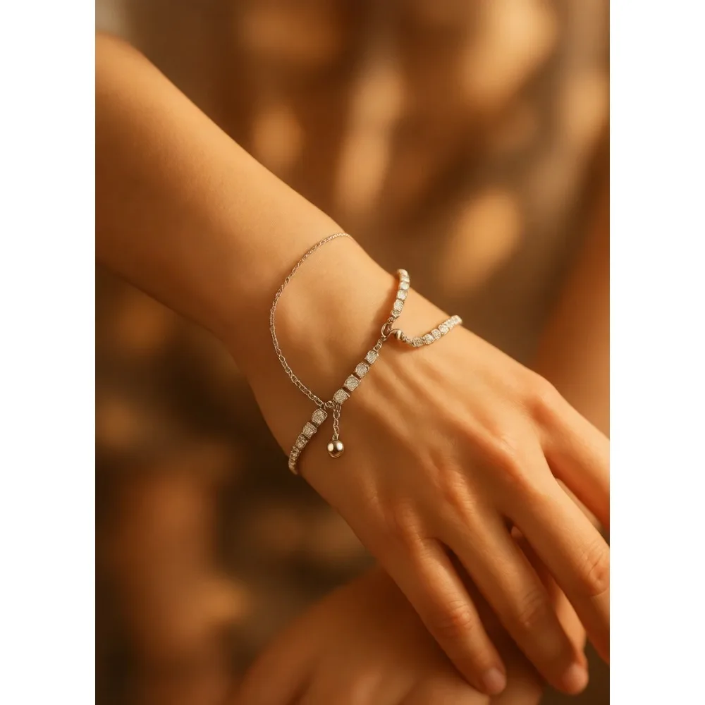 

Набор из 3-х браслетов с фианитами маркизной огранки, позолоченный 14-каратным золотом, регулируемый, многослойный, свадебный подарок для женщин