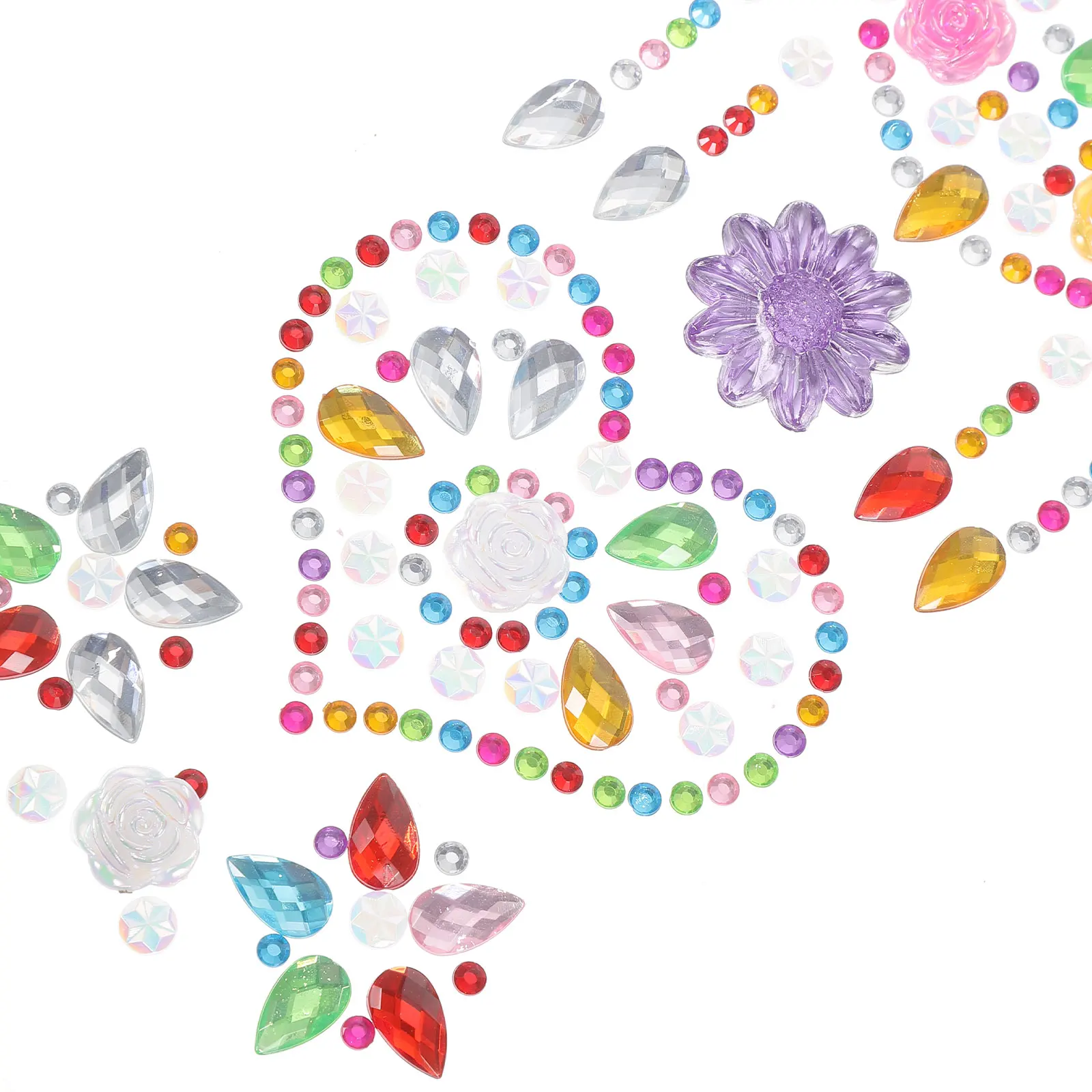 

6 Sheets Face Body Gems Rhinestone Stickers Halloween Festival Temporary Tattoos Easy Remove Bright Accessories
