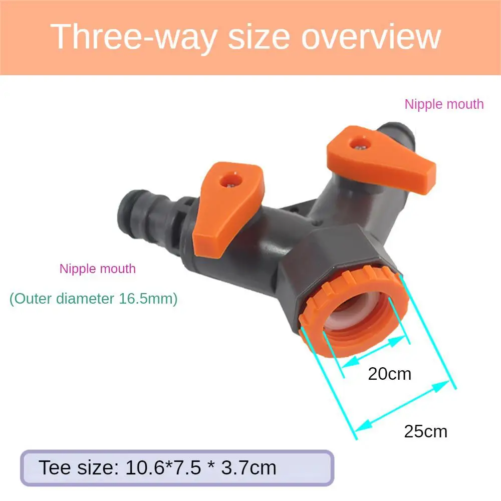 Plastic Three-way Connector Reliable Threaded Connection Save Time Convenient Ease Of Use Multi-purpose Water Distributor