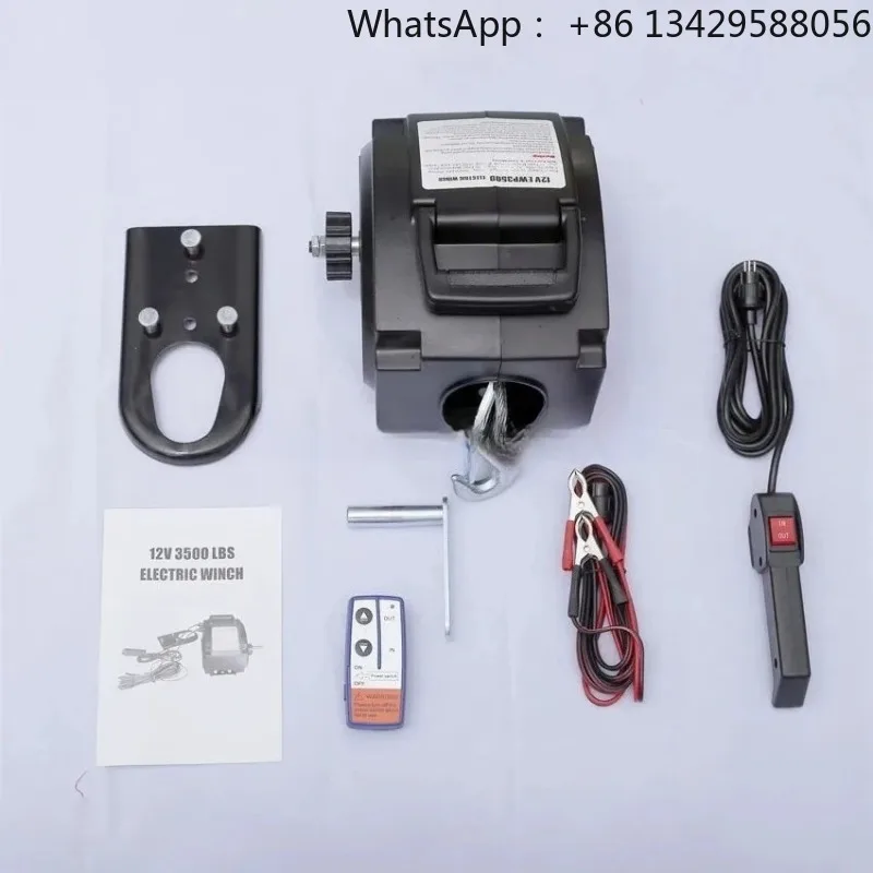 Electric Winch 3500lbs Portable Yacht Small Crane Tractor Portable Wireless Remote Control
