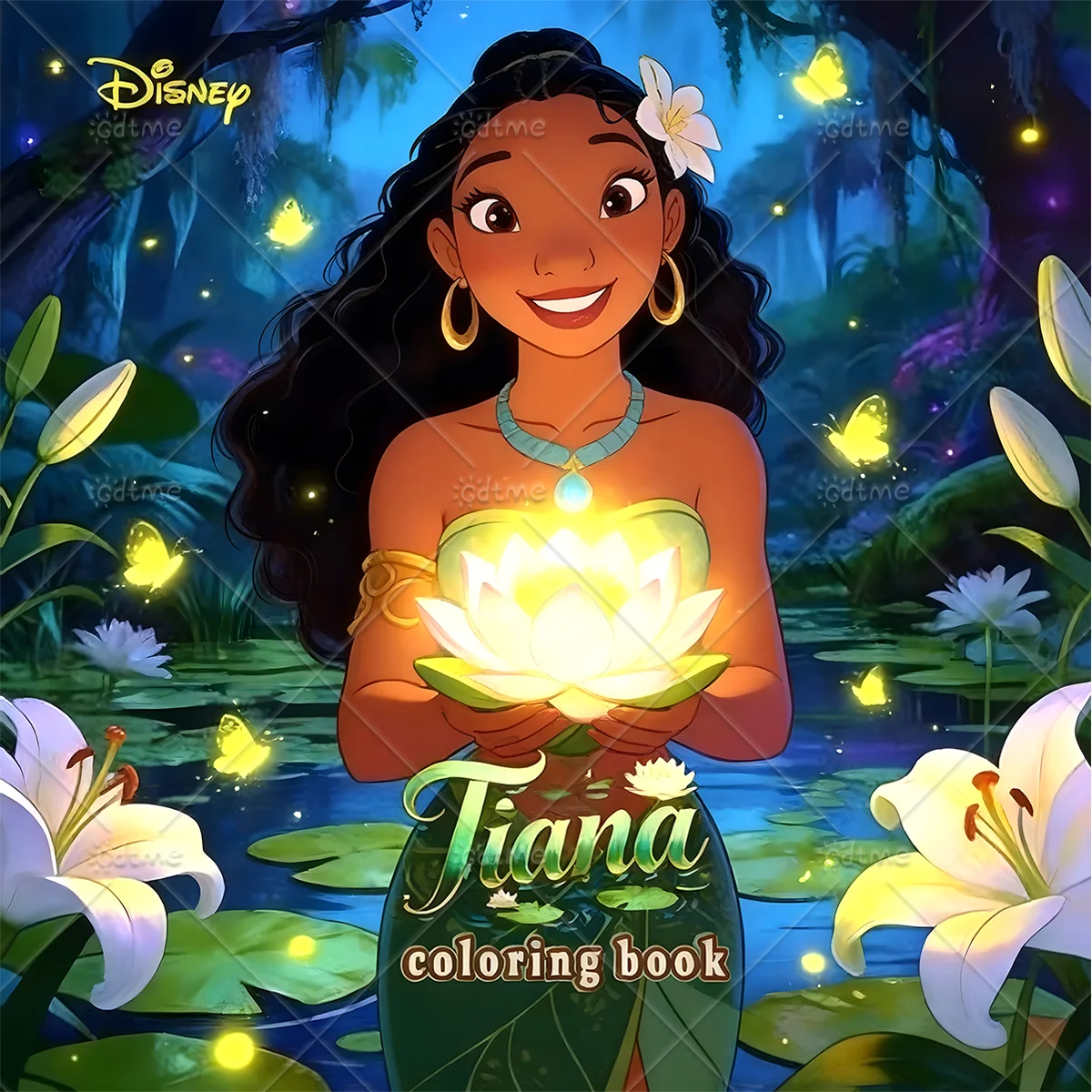 Libro para colorear de Disney Tiana: Páginas para colorear con temática de la Princesa y el Sapo para adultos y adolescentes, terapia artística para aliviar el estrés