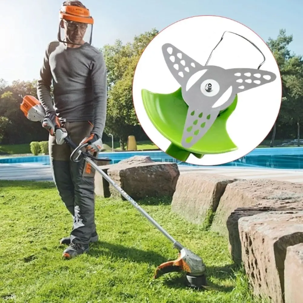 3 Teeth Grass Trimmer Cutter Heads Stainless Steel Mental Cutter Brush Cutter Multifunctional Weeding Tool Weed Eater