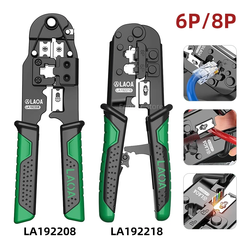 

LAOA Обжимной инструмент Ethernet Сеть LAN Кабельные щипцы Резак для зачистки плоскогубцы для 6P/8P Клещи для прессования с кристаллической головкой LA 192218