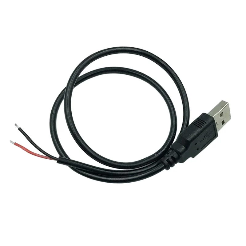 USB كابل شحن 22AWG 30 سنتيمتر 50cn 1 متر DIY USB سلك الطاقة USB ذكر التوصيل إلى 2 دبوس سلك عاري 12 فولت 5A سلك ضفيرة الطاقة استبدال