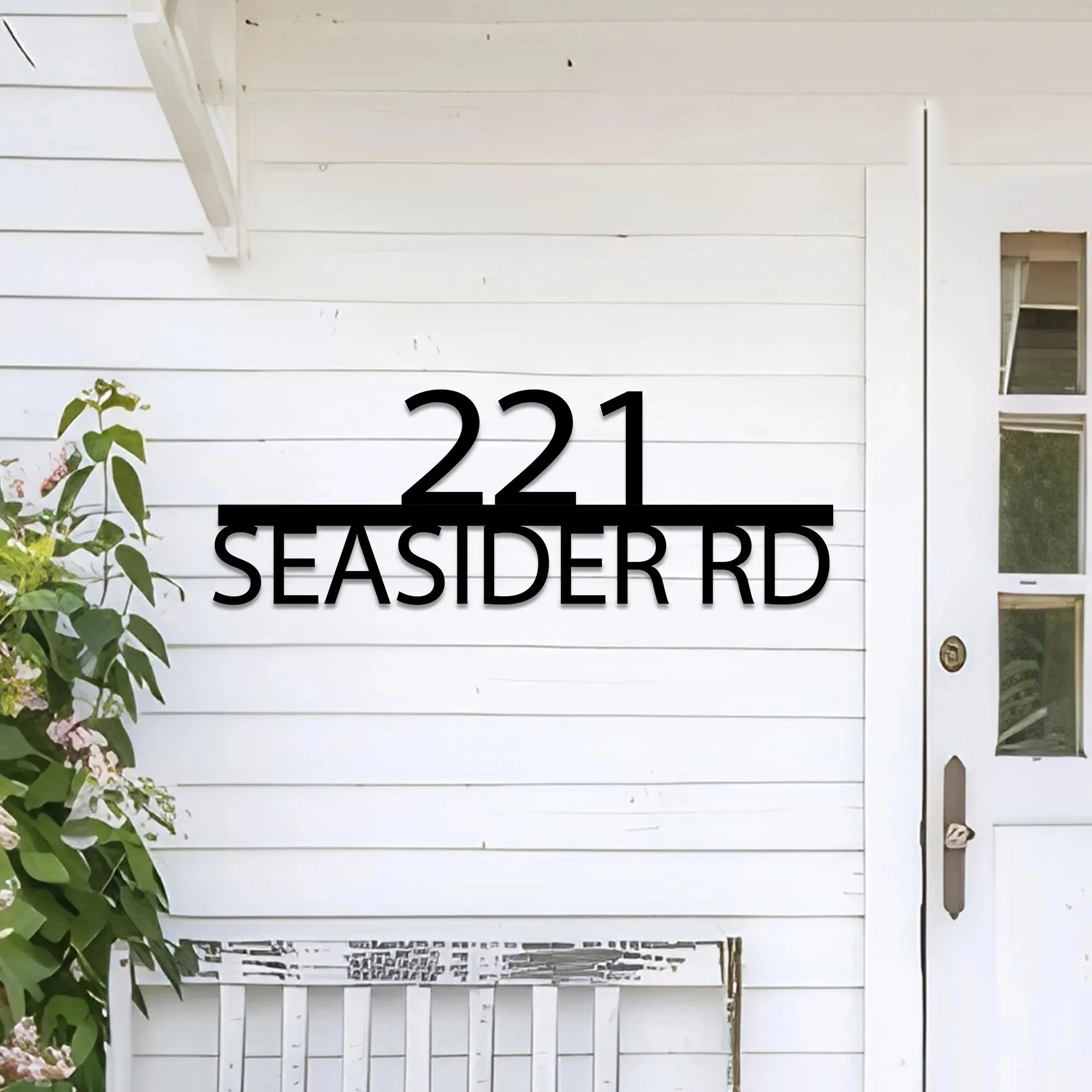 

Personalized Address Sign Modern Metal House Number Sign Retro Style House Number Address Sign with Street Name