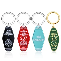 Classic TV Twin Peaks Keychain The Overlook Hotel 237 Logo Hotel Room Motel Metal Key Chain Men Accessories Llavero Gift