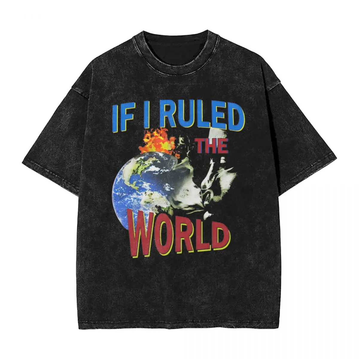 NAS If I Ruled The World Washed T Shirts Streetwear Hip Hop Vintage T-Shirts Illmatic Album Music Tees Tops Men Women Oversize