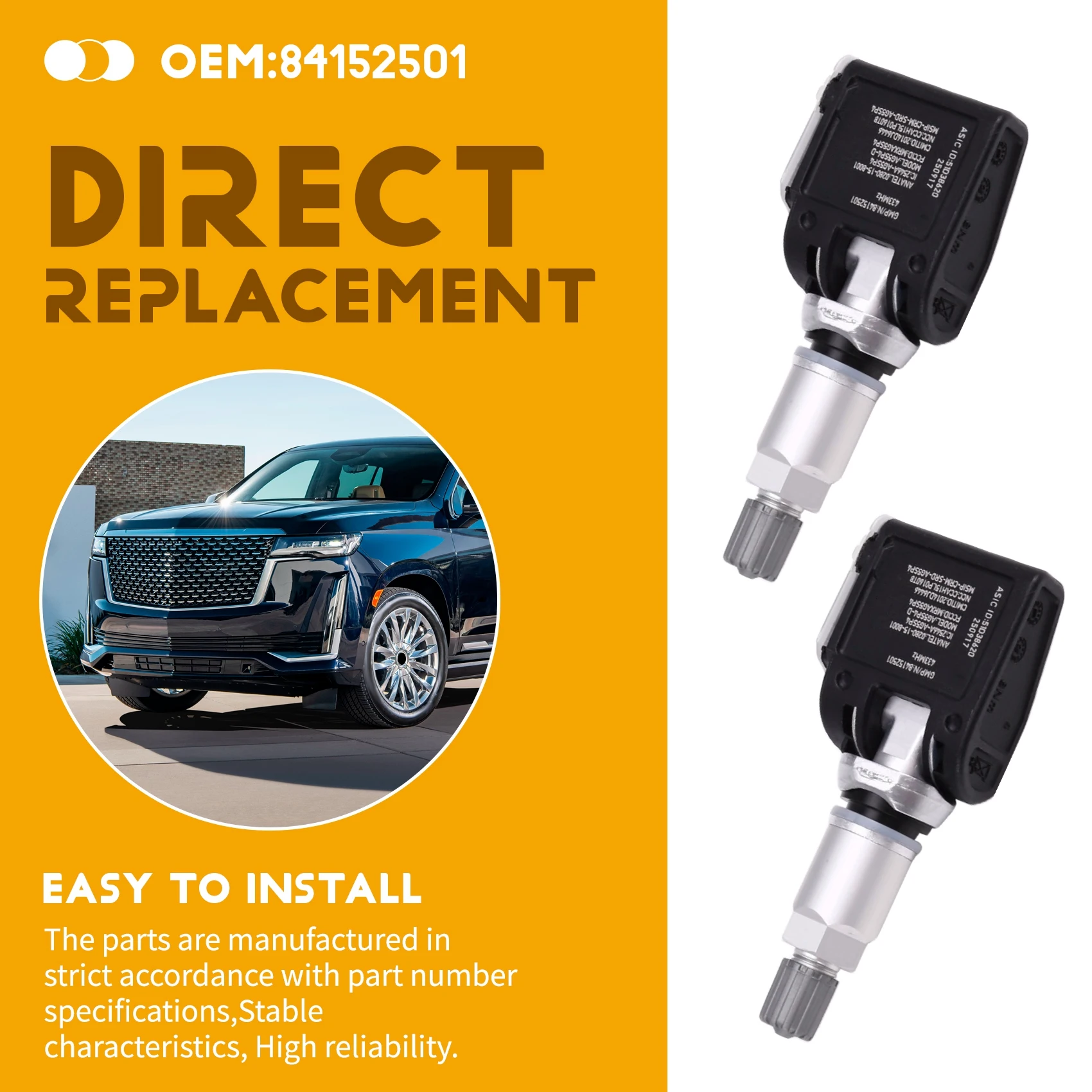 

Датчики давления в шинах ABQB 84152501, 4 шт. для Cadillac Escalade Suburban Silverado GMC Sierra Yukon 2021-2024