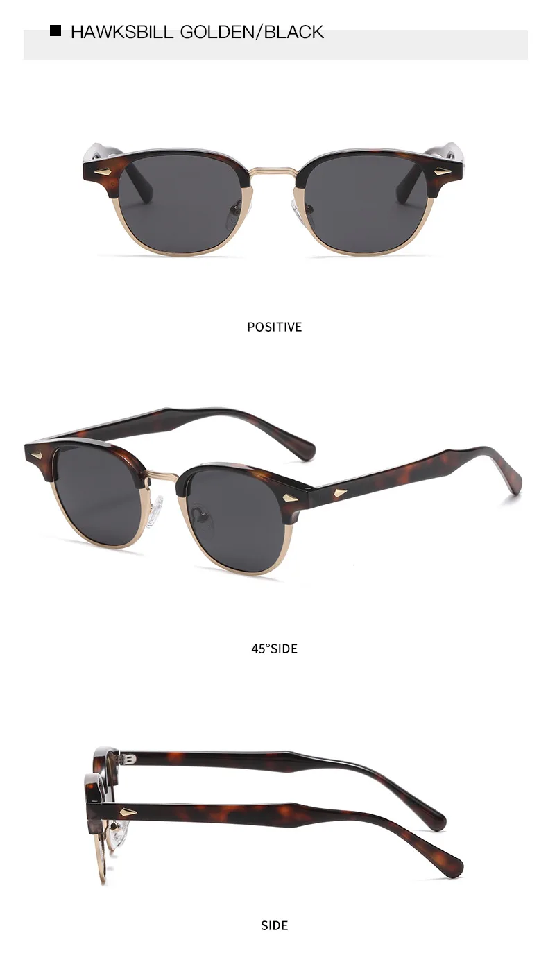 SPLOV Retro Premium Round Frame Polarized Sunglasses for Men's Fashion Outdoor Fishing Driving Glasses UV400