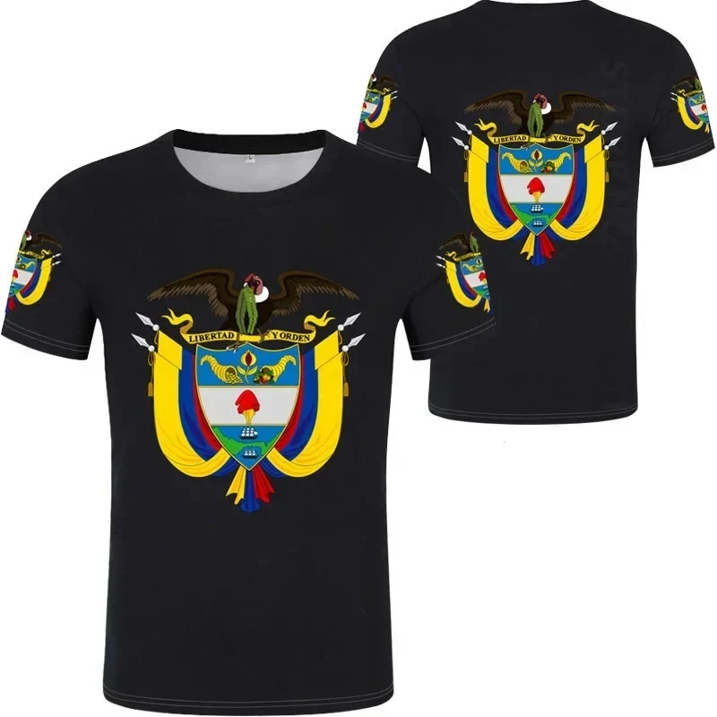 3d Printed Colombia National Flag T-Shirt For Men Short Sleeve Casual Colombian Tee Shirt Sportswear Mens O Neck Tshirts Tops