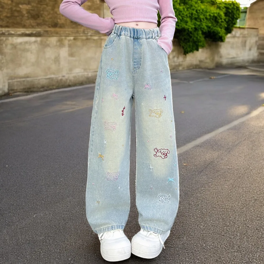

Trendy Girls Vintage Jeans for Kids Cargo Pants Baggy Trousers Children Teenagers Outfits Baby Clothes 4 5 7 8 9 10 12 13 Years