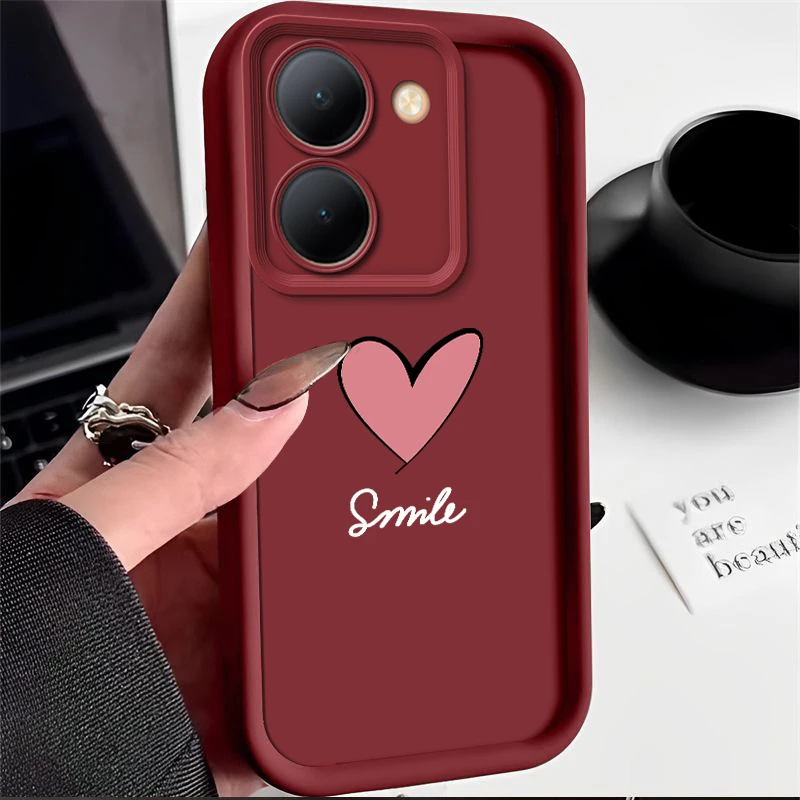 Чехол с любовным сердцем для Vivo Y78 Plus Y77 Y77E Y75 Y33S Y55 Y36 Y35 Plus Y35M Y27 Y22 Y22S Y16 Y02 Y02T Y02A