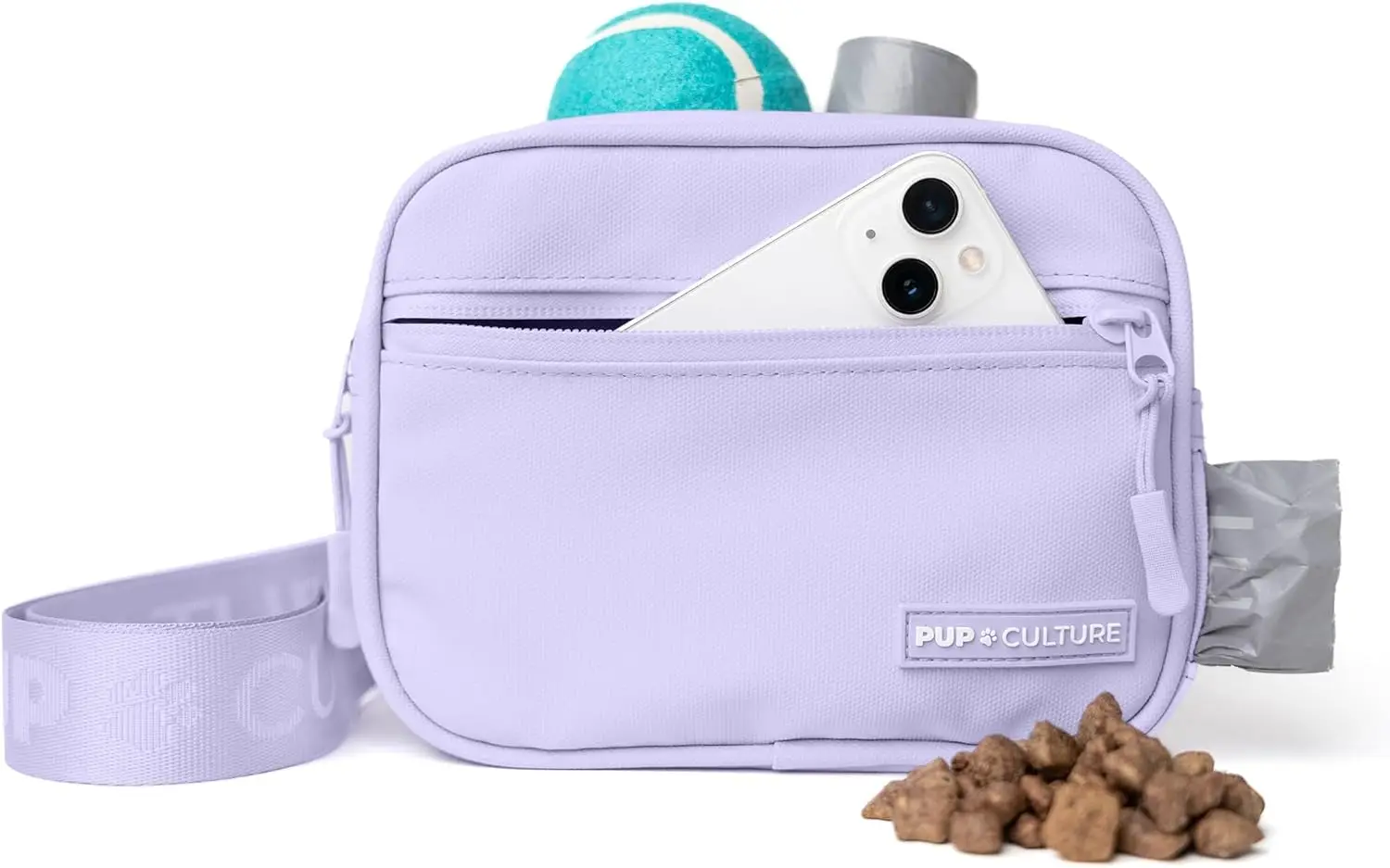 

Dog Treat Pouch with Poop Bag Dispenser, Removable Cross-Body Bag for Puppy Training and Gifts
