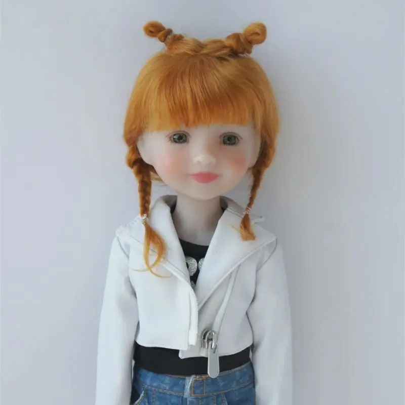 JD545 Twin Cute Braids Mohair Double Antenna Wig for Blythe Pullip BJD Dolls Full Size Toy Hair Accessory