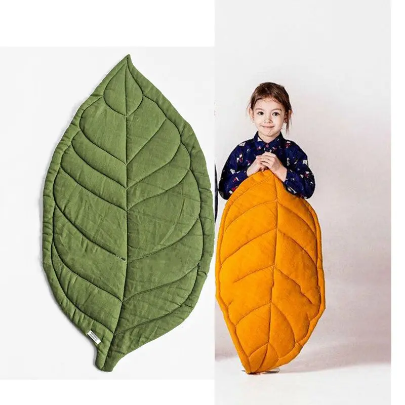 

Nordic Style Leaf Shape Floor Mat Child Play Crawling Mat Baby Carpet Blanket Pure Cotton Home Decor Baby Room Decoration Rugs