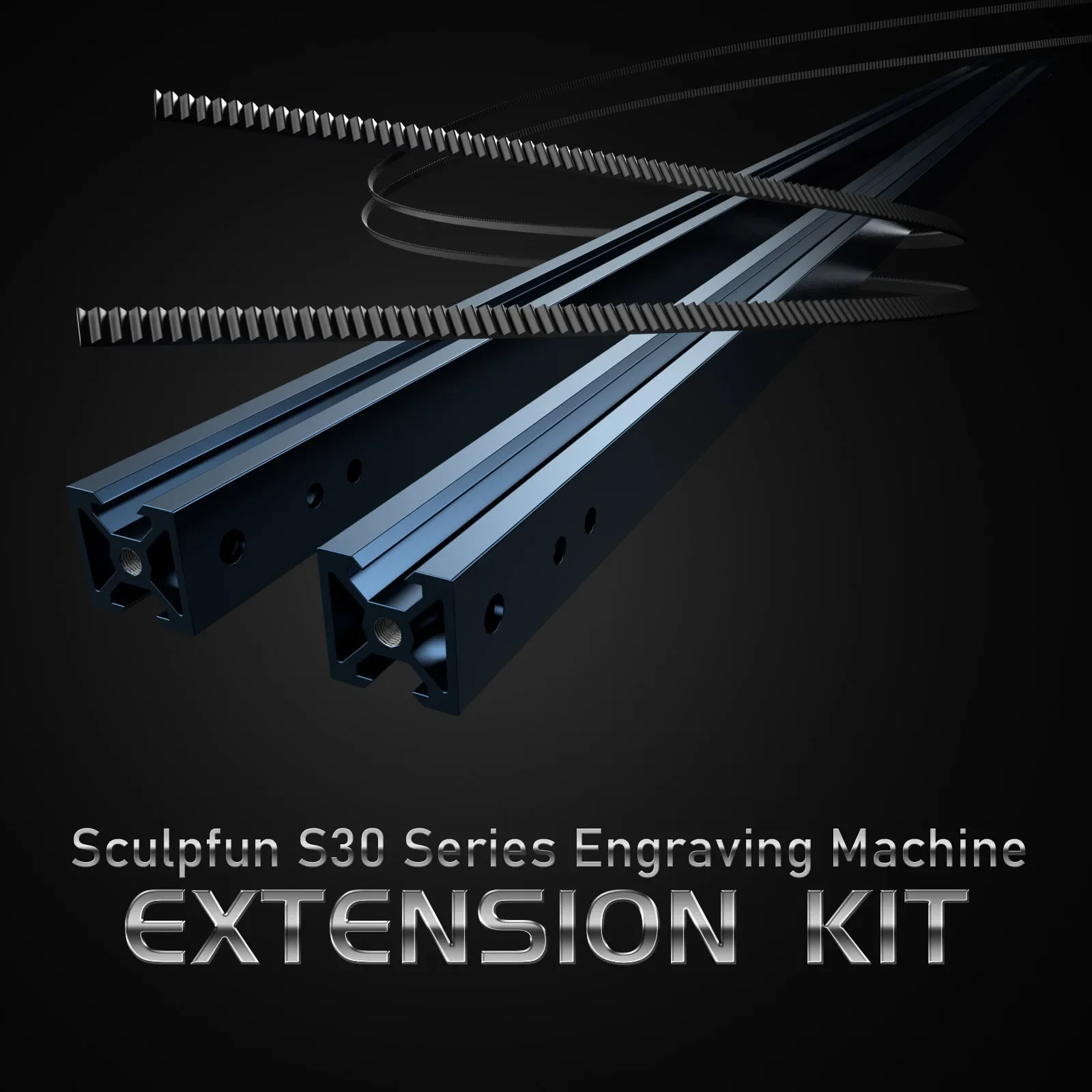 SCULPFUN S30 Series Engraving Area Expansion Y-axis Extension Kit for Sculpfun S30/S30 Pro/S30 Pro Max to V Slot Shaft Installed