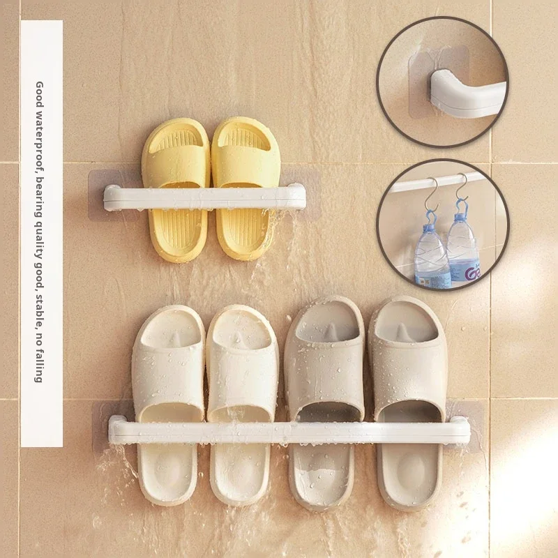 Slipper Rack Wall-mounted Non-porous Bathroom Storage Shoe Rack Can Be Drained Easy To Take Waterproof Strong Load-bearing shelf