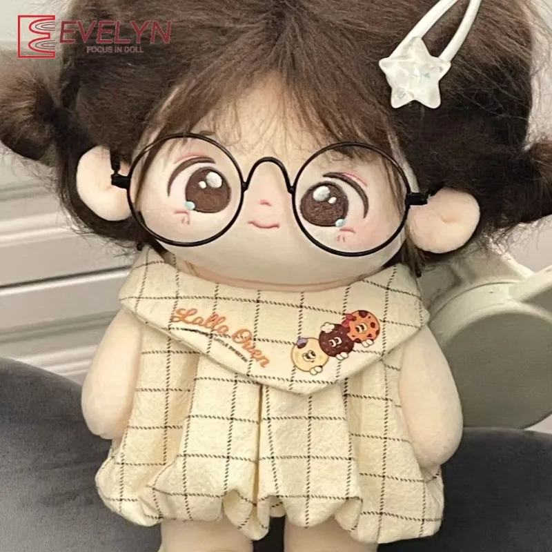 에블린 뉴 20cm 면 인형 드레스 그리드 러브 스커트 세트 귀여운 퍼프 스커트 저렴한 인형 교체 드레스
