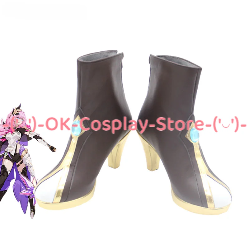 

Elysia Cosplay Shoes Game Honkai Impact 3 Cosplay Prop PU Leather Shoes Halloween Carnival Boots Custom Made