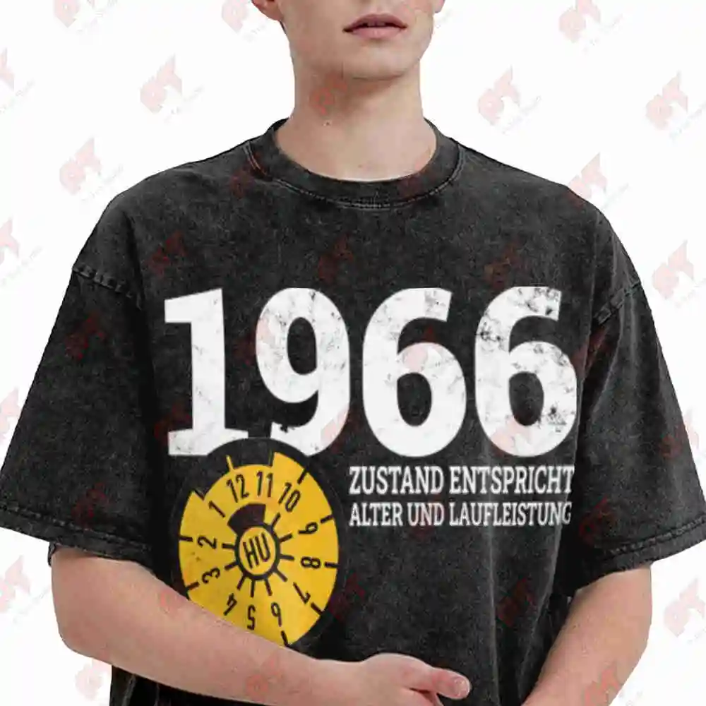 60th Birthday 1966 Condition Matches Age And Mileage Vintage Washed Tee Pure Cotton T-Shirt