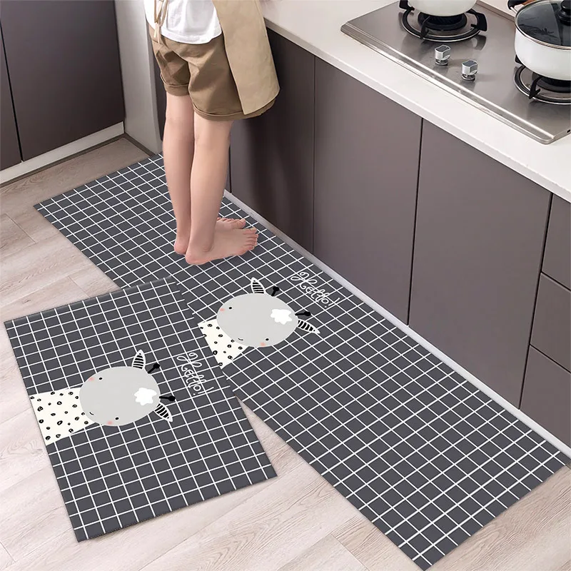 VIKAMA's New Kitchen Floor Mat Long Strip, Water-Absorbent Anti-Slip And Anti-Oil, Laundry Room Door Mat Home Decor Accessory