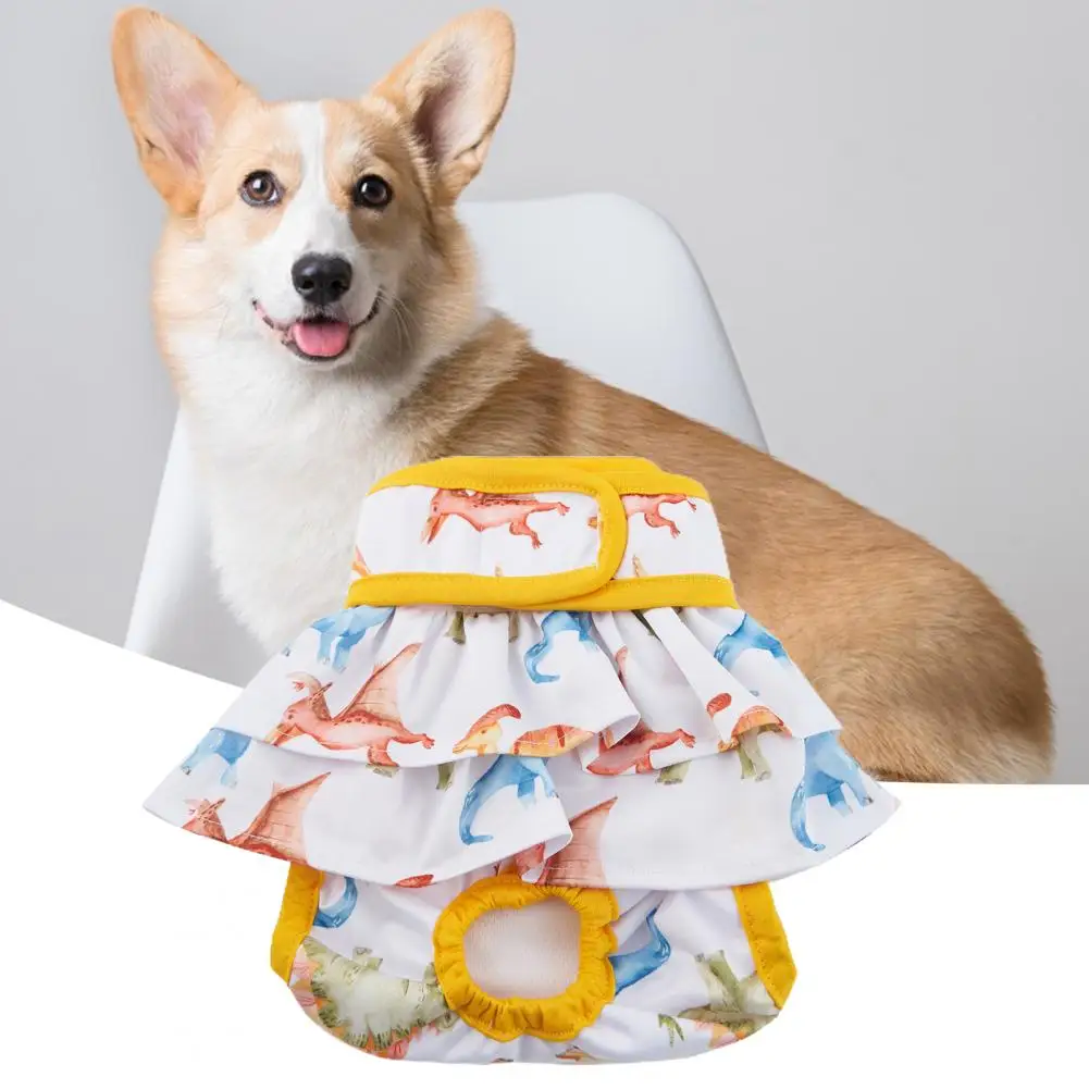 Dogs Diapers  Elastic Waistband   Pet Sanitary Pant Dot Floral Printing Dogs Diapers Wraps