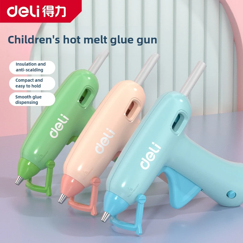 Deli Kids Hot Glue Gun 220V for Home DIY Handicrafts with 7mm High - Viscosity Hot Melt Glue Sticks Ideal for Strong Bonding