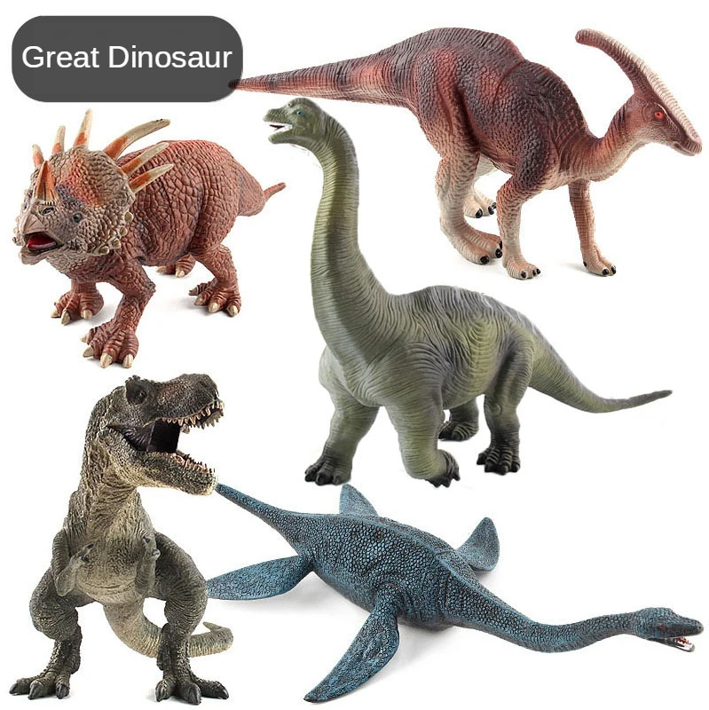 Brinquedo De Dinossauro Brinquedos De Gorila De Plástico Modelo De Dinossauro Braquiossauro Plesiossauro Figuras De Ação Crianças Presente Do Menino Tiranossauro Jurássico