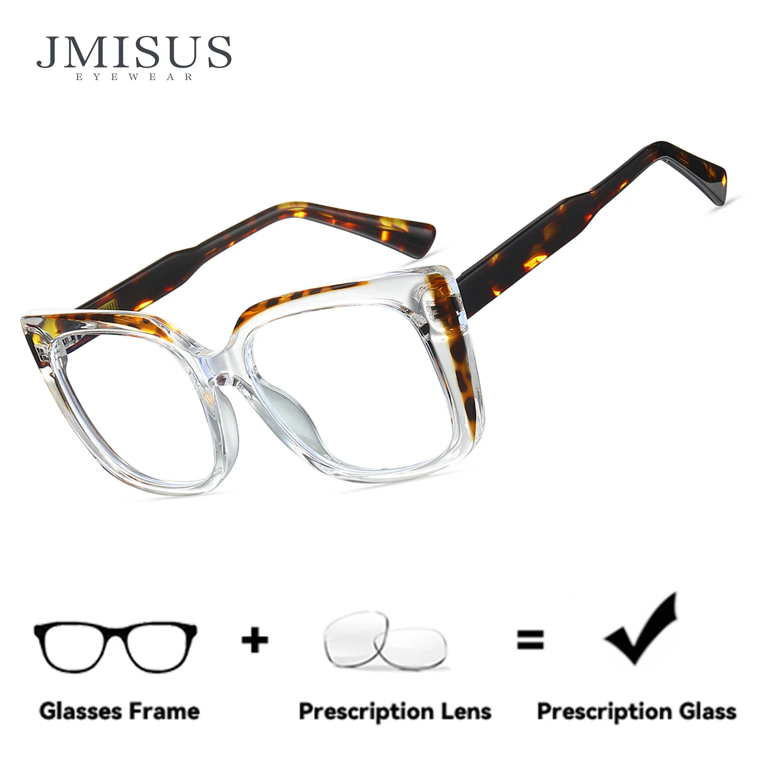 

JMISUS Woman Butterfly Ultralight Acetate Optical Lenses with Recipe Blue Light Filter Square Prescription Eyeglasses