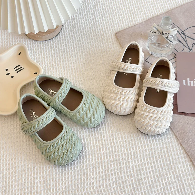 Fashion Girls' Shoes 2025 Autumn New Kids Leather Shoe Simple Versatile Girls Flat Casual Shoes Anti Slip Child Performance Shoe