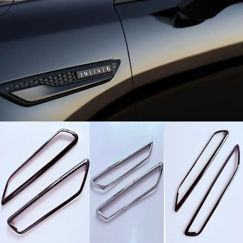 

Cutylin For Mazda CX-70 CX70 2024 2025 ABS Black Car Front Air Flow Vent Fender Trim leaf Shark Cover Decoration Car Accessories