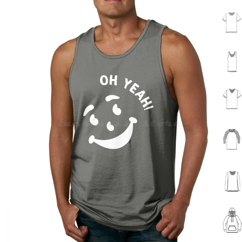 Camisetas sin mangas Retro Vintage para hombre, camisetas divertidas con estampado de algodón Kool Aid Kool Aid Man Koolaid Drink Oh Yeah Koolaid Man Cool Funny