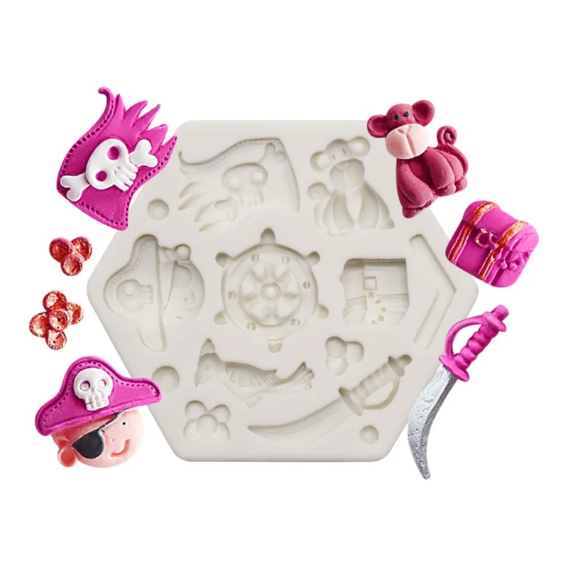 Silicone Mold Pirate Monkey Kitchen Baking Decoration Tool Resin For DIY Bird Cake Chocolate Dessert Fondant Moulds Accessories