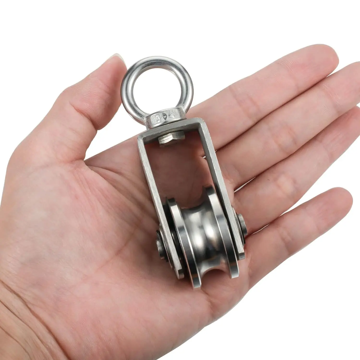 Rueda de polea de Cable, rodamiento de acero inoxidable, polea de cuerda interior para sistema de polea, equipo de gimnasio, tendedero, 2 uds.