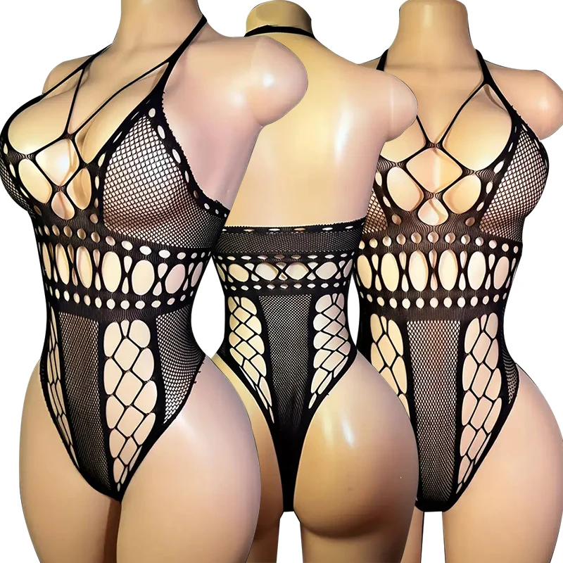 One Piece Open Bra Crotchless Bodystocking For Lace Sex Transparent Lingerie Plus Size Bodysuit Lenceria Mujer Erotic Costumes