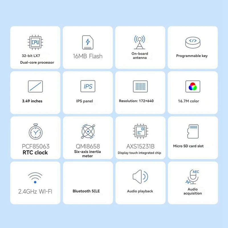 

Плата разработки XiaoZhi AI Chat Robot Box с 3,49-дюймовым сенсорным ЖК-экраном ESP32-S3-N16R8, поддержка Wi-Fi и BLE 5-A31R